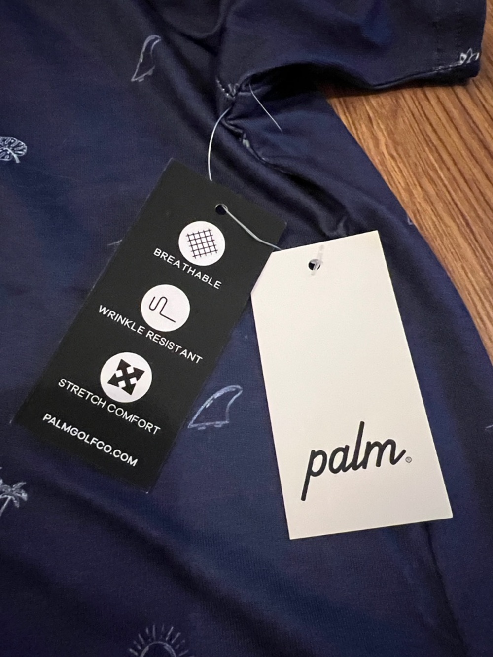 Palm Navy Short-Sleeve Print Polo - Picture 3 of 7